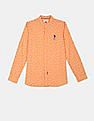 U.S. Polo Assn. Kids Boys Mandarin Collar Printed Shirt