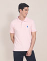 U.S. Polo Assn. Ribbed Collar Heathered Pique Polo Shirt