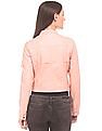 U.S. Polo Assn. Women Textured Faux Leather Cropped Jacket