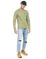 Flying Machine Typographic Print Patch Pocket Sweatshirt
