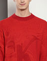 Calvin Klein Crew Neck Patterned Knit Sweater