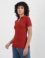 Tommy Hilfiger Slim Open Placket Tipping Polo Shirt