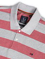 AD by Arvind Cotton Horizontal Stripe Polo Shirt