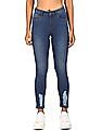 Flying Machine Women Mid Rise Distressed Jeans