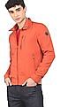 U.S. Polo Assn. Men Orange High Neck Zip Up Solid Jacket