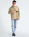 Calvin Klein Solid pattern Zipper Placket Casual Shirt