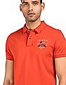 U.S. Polo Assn. Denim Co. Men Orange Solid Polo T-Shirt