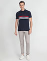 Arrow Sports Horizontal Stripe Pique Polo Shirt
