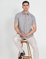 Arrow Sports Short Sleeve Vertical Stripe Casual Shirt