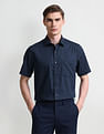 Arrow Short Sleeve Vertical Stripes Shirt