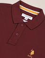 U.S. Polo Assn. Ribbed Collar Solid Polo Shirt