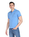 AD by Arvind Cotton Geometrical Print Polo Shirt