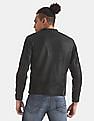 U.S. Polo Assn. Denim Co. Genuine Leather Panelled Biker Jacket