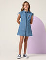U.S. Polo Assn. Kids Girls Denim Fit And Flare Dress