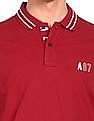 Aeropostale Men Red Cotton Solid Polo Shirt
