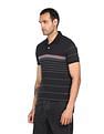 AD by Arvind Cotton Horizontal Striped Polo Shirt