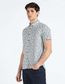 Flying Machine Abstract Print Short Sleeve Shirt