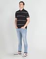 Arrow Mercerised Cotton Horizontal Stripe Polo Shirt