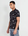 Flying Machine Floral Print Cotton Polo Shirt