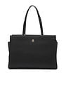 Tommy Hilfiger Solid Black Polyester Tote Bag