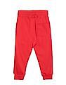 U.S. Polo Assn. Kids Boys Red Mid Rise Brand Print Track Pants