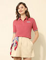 U.S. Polo Assn. Women Tipped Collar Regular Fit Polo Shirt