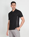 Arrow Newyork Striped Collar Solid Polo Shirt