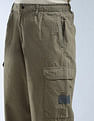 Flying Machine Loose Fit Solid Twill Cargo