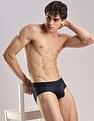 Calvin Klein Underwear Mid Rise Solid Blue Briefs