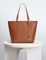 U.S. Polo Assn. Women Metallic Monogram Solid Tote Bag