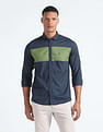 Flying Machine Colour Block Cotton Shirt