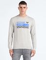Flying Machine Graphic Print Heathered Sweatshirt