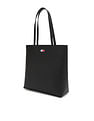 Tommy Hilfiger Solid Black Pu Tote Bag