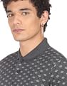 Flying Machine Geometric Print Pique Polo Shirt