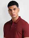 Arrow Sport Striped Collar Solid Polo Shirt