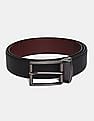 U.S. Polo Assn. Black And Burgundy Metallic Buckle Reversible Belt