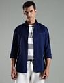 Tommy Hilfiger Self Design Slim Fit Cotton Shirt