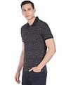 AD by Arvind Geometric Print Cotton Polo Shirt