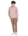 Flying Machine Abstract Print Cotton Shirt
