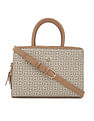 Tommy Hilfiger Printed Beige PVC Hand Bag