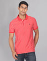 AD by Arvind Vertical Stripe Cotton Polo Shirt