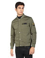 Flying Machine Appliqued Logo Polyester Bomber Jacket