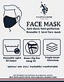 U.S. Polo Assn. Unisex Adults Blue Triple Layer Anti Pollution Reusable And Washable Airmesh Face Masks - Pack Of 3