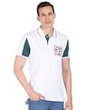 AD by Arvind Cotton Colour Block Polo Shirt