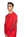 Calvin Klein Men Red Long Sleeve Logo Print T-Shirt