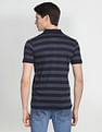 Arrow Sports Ribbed Collar Horizontal Stripe Polo Shirt