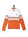 U.S. Polo Assn. Kids White And Orange Boys Colour Block Polo Shirt