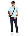 U.S. Polo Assn. Ribbed Collar Solid Polo Shirt