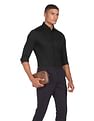 Tommy Hilfiger Men Black Dobby Weave Cotton Formal Shirt