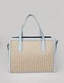 Tommy Hilfiger Logo Beige Cotton Handbags